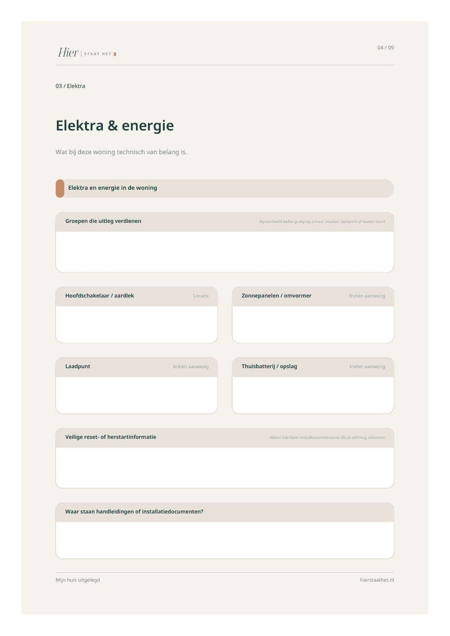 Voorbeeldpagina Elektra en energie uit Mijn huis uitgelegd