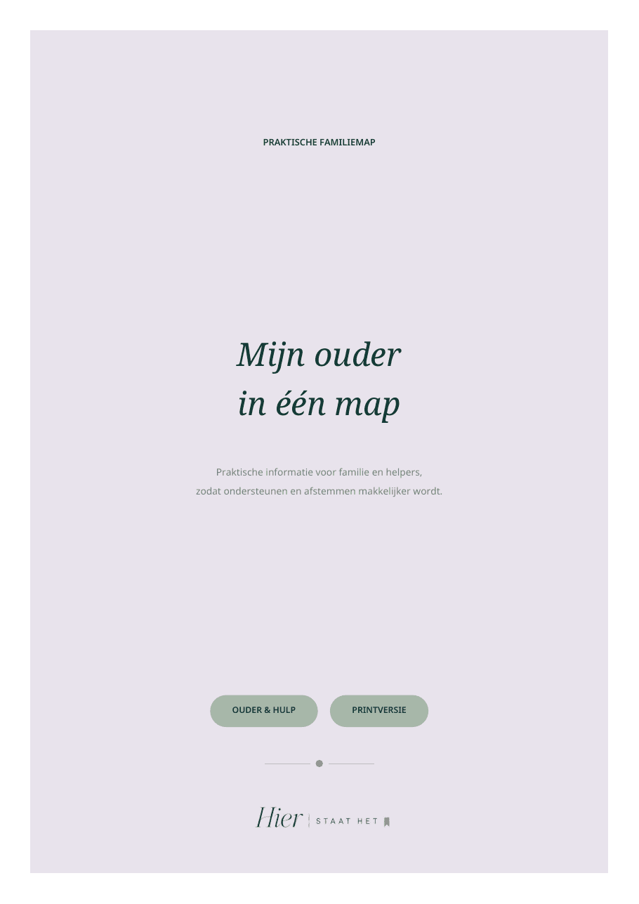 Voorblad van Mijn ouder in één map