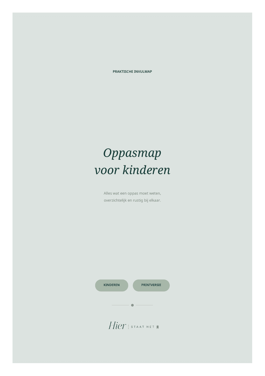 Voorblad van Oppasmap voor kinderen